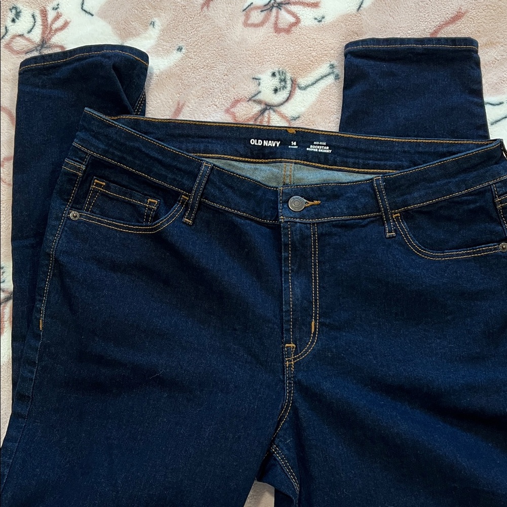 Old Navy Rockstar Super Skinny, Indigo Denim Jeans